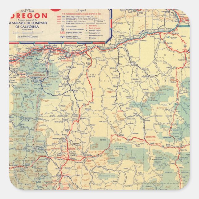 Western States road map Square Sticker (Front)