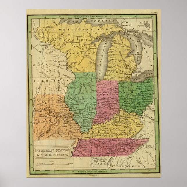 Western states, territories poster (Front)