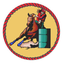 Western Sticker Cowgirl Barrel Racing