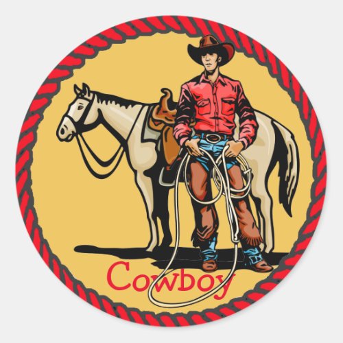 Western Stickers Rodeo Cowboy With Horse