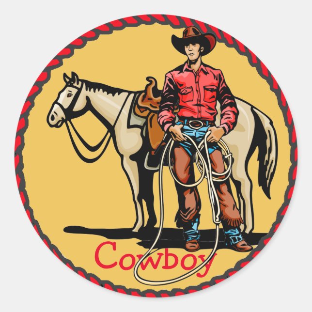 Western Stickers Rodeo Cowboy With Horse (Front)
