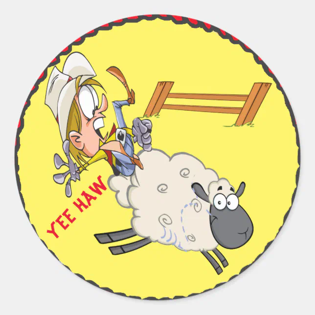 Western Stickers Rodeo Kid Mutton Busting | Zazzle
