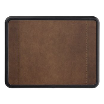 Western Stitched Leather-look Ranch-style Design Hitch Cover by RavenSpiritPrints at Zazzle