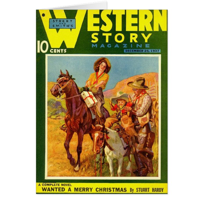 Western Story 1937 Christmas magazine cover Card