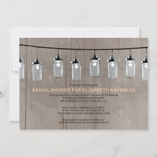 Western String Lights Bridal Shower Invitations