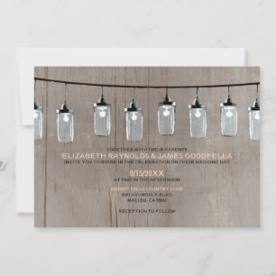 Western String Lights Wedding Invitations