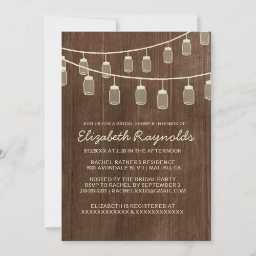 Western String of Lights Bridal Shower Invitations