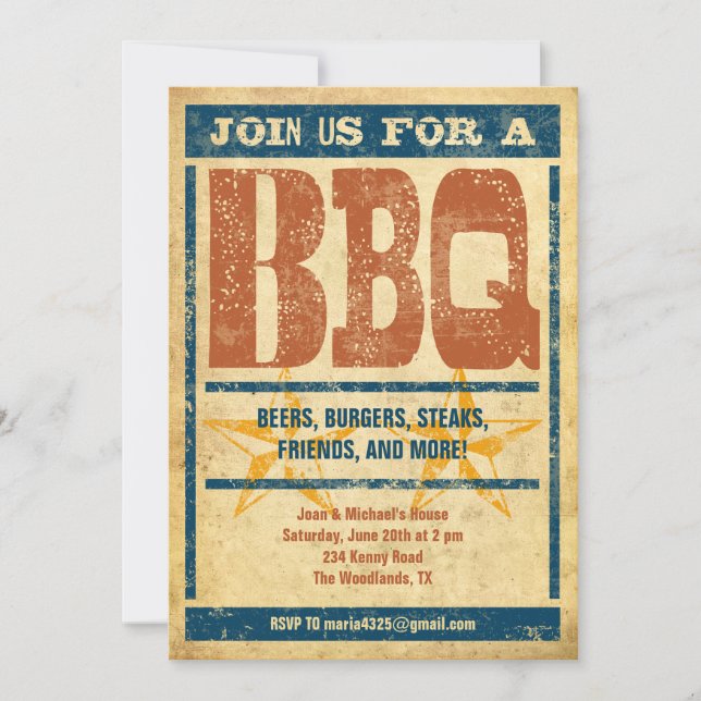 Western Style BBQ Invitations (Front)