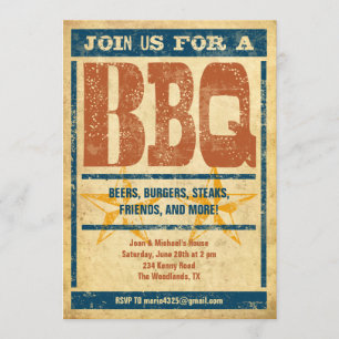 Western Style BBQ Invitations