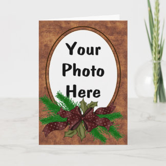 Western style Christmas Holiday Photo Card
