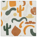 Western style cowboy hat cactus bull skull desert fabric
