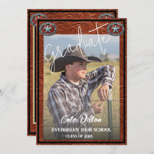 Western Style Cowboy Photo Graduation Invitation