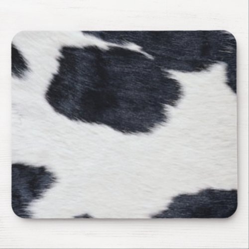 Western Style Cowhide Black/White Print Mouse Pad