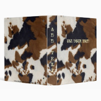 Western Style Cowhide Print Notebook Binder