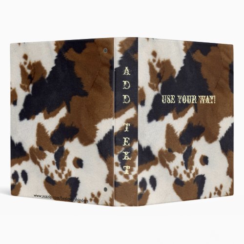 Western Style Cowhide Print Notebook Binder