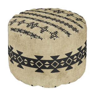 Western Style Geo Pattern Pouf