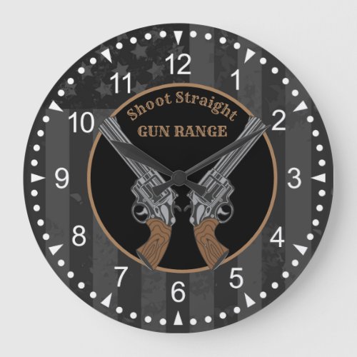 Western Style Guns And Custom Name Large Clock