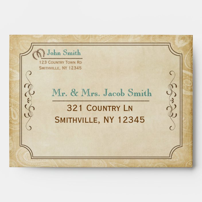 Western Style Invitation Envelope | Zazzle.com