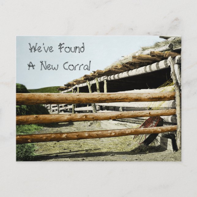 Western Style New Address Announcement Postcard (Front)
