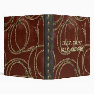 Western Style Rope Tool Leather Print Look Binder