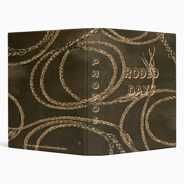 Western Style Rope W/Leather Look Print Binder (Background)