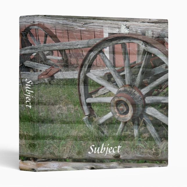 Western Style Rustic Wagon Wheel Binder (Front/Spine)