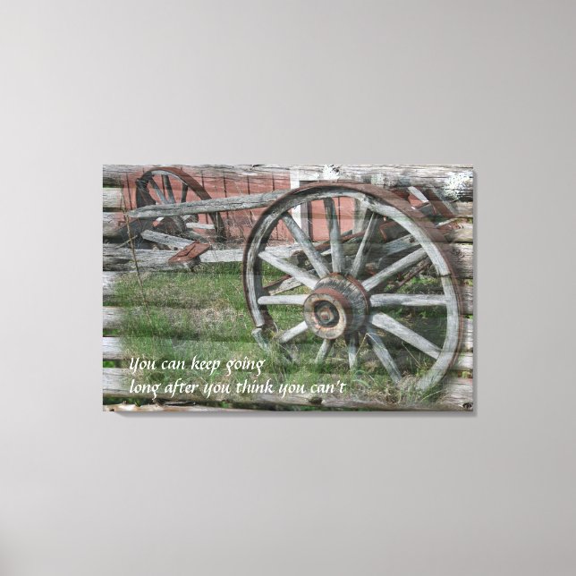 Western Style Rustic Wagon Wheel Canvas Print (Front)