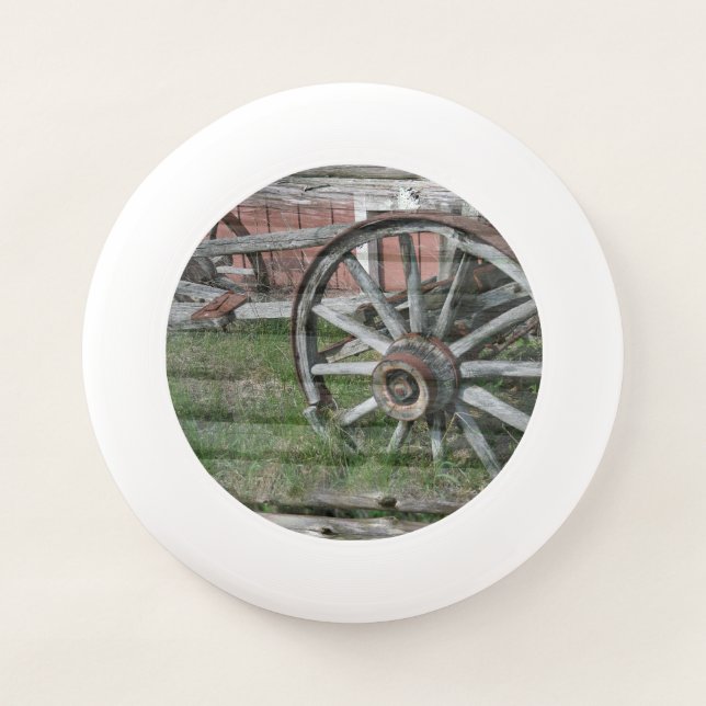 Western Style Rustic Wagon Wheel Frisbee (Front)