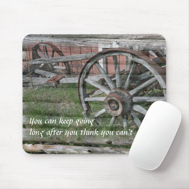 Western Style Rustic Wagon Wheel Mouse Pad (With Mouse)