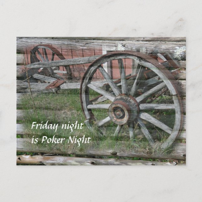 Western Style Rustic Wagon Wheel Postcard (Front)