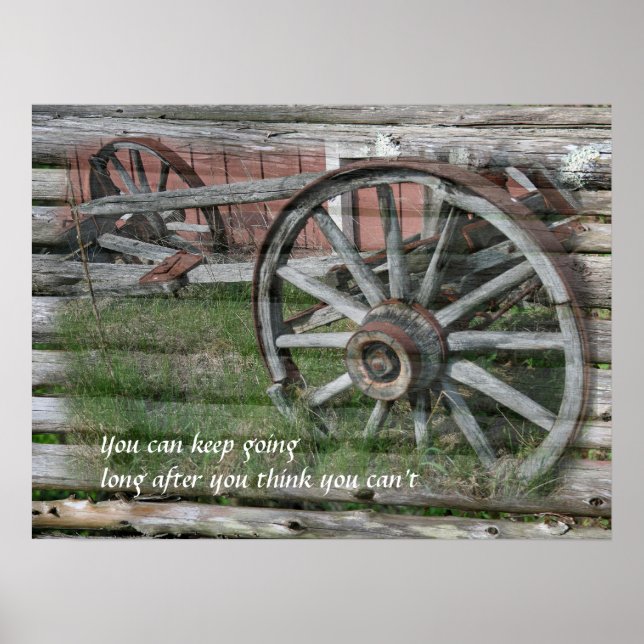 Western Style Rustic Wagon Wheel Poster (Front)