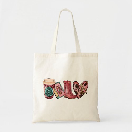 Western Style Valentines Day Love Tote Bag