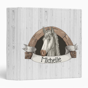 Western Style with White Wood 3 Ring Binder