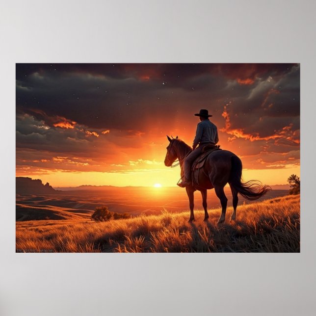 Western Sunset (24 x 36) Poster (Front)