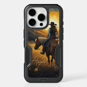 Western Sunset Cowgirl iPhone protection case