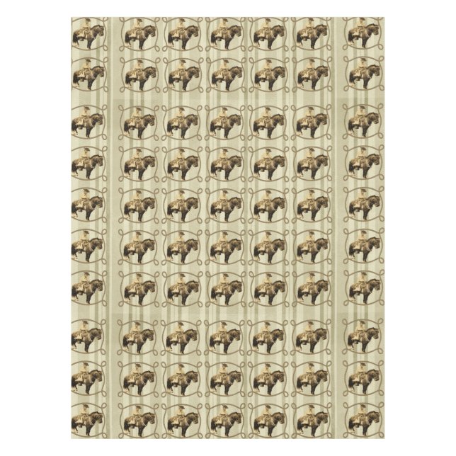Western Table Cloth Vintage Cowboy (Front)