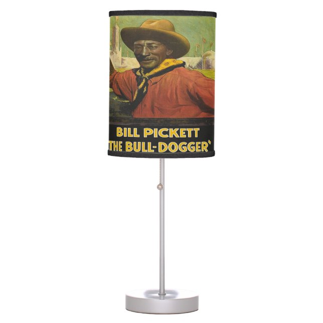 Western Table Lamp Or Shade Black Cowboy (Front)