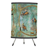 Western Table Lamp Or Shade Rodeo Events With Rope (Front)