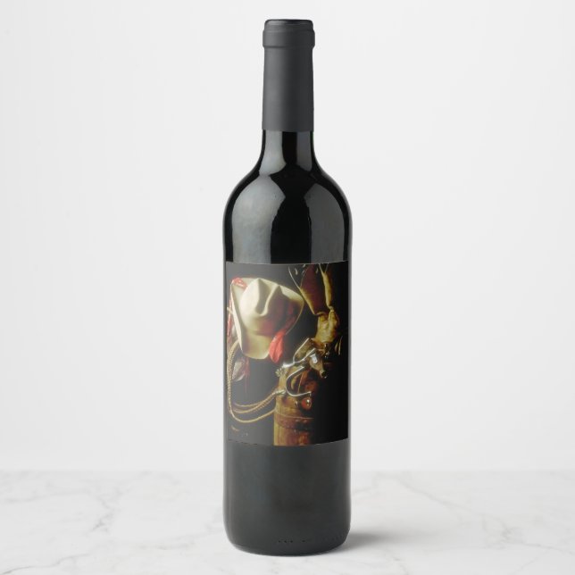 Western Tack Party Hoedown Celebrate Wine Labels (Front)