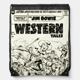 Western Tales Comic Drawstring Bag