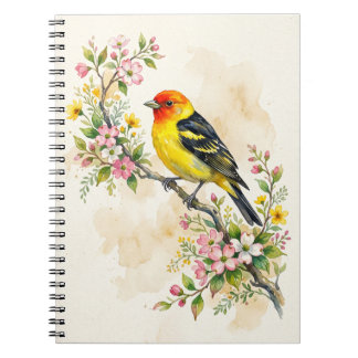 Western Tanager Bird  Notebook