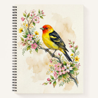 Western Tanager Bird  Notebook