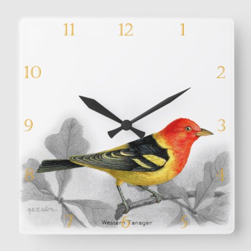 Western Tanager Square Wall Clock