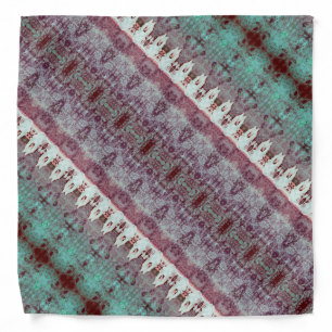 Western Teal Country Bull Skull Pattern Bandana