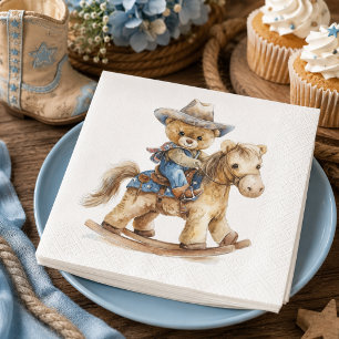 Western Teddy Bear Cowboy Baby Shower Paper Napkin