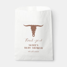 Western Terracotta Longhorn Baby Shower Favor Bags