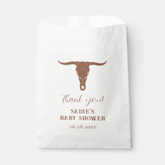 Western Terracotta Longhorn Baby Shower Favor Bags