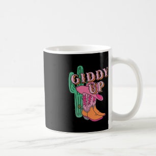 Western Texas Giddy Up Cowgirl Cowboy Boots Cactus Coffee Mug