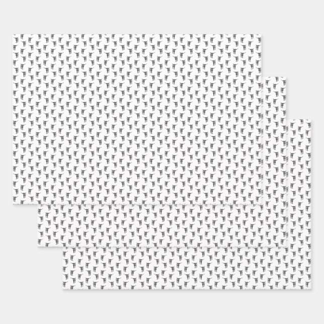 Western Texas Longhorn Bull CUSTOM COLOR Wrapping Paper Sheets (Set)