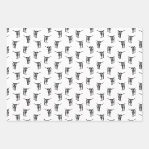 Western Texas Longhorn Bull CUSTOM COLOR Wrapping Paper Sheets